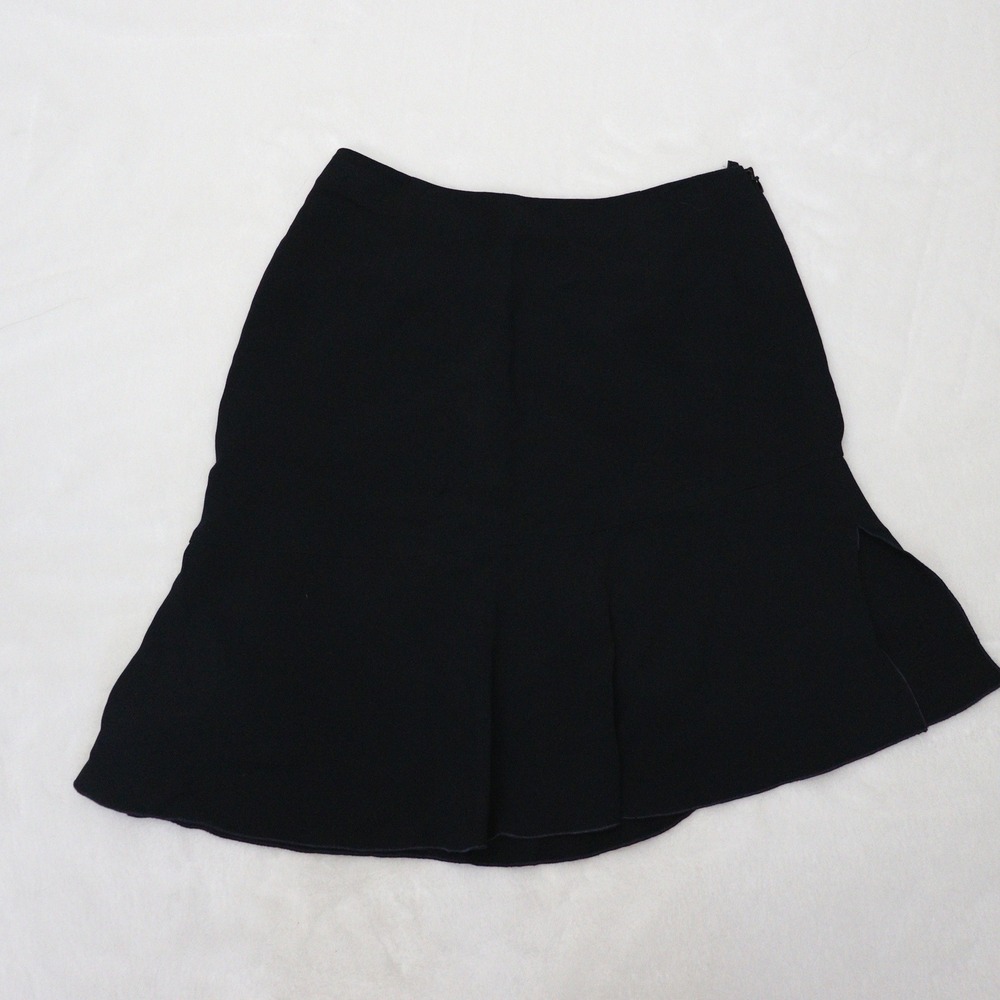 Emporio Armani Black Asymmetrical Mini Skirt Side Slit Made In Italy